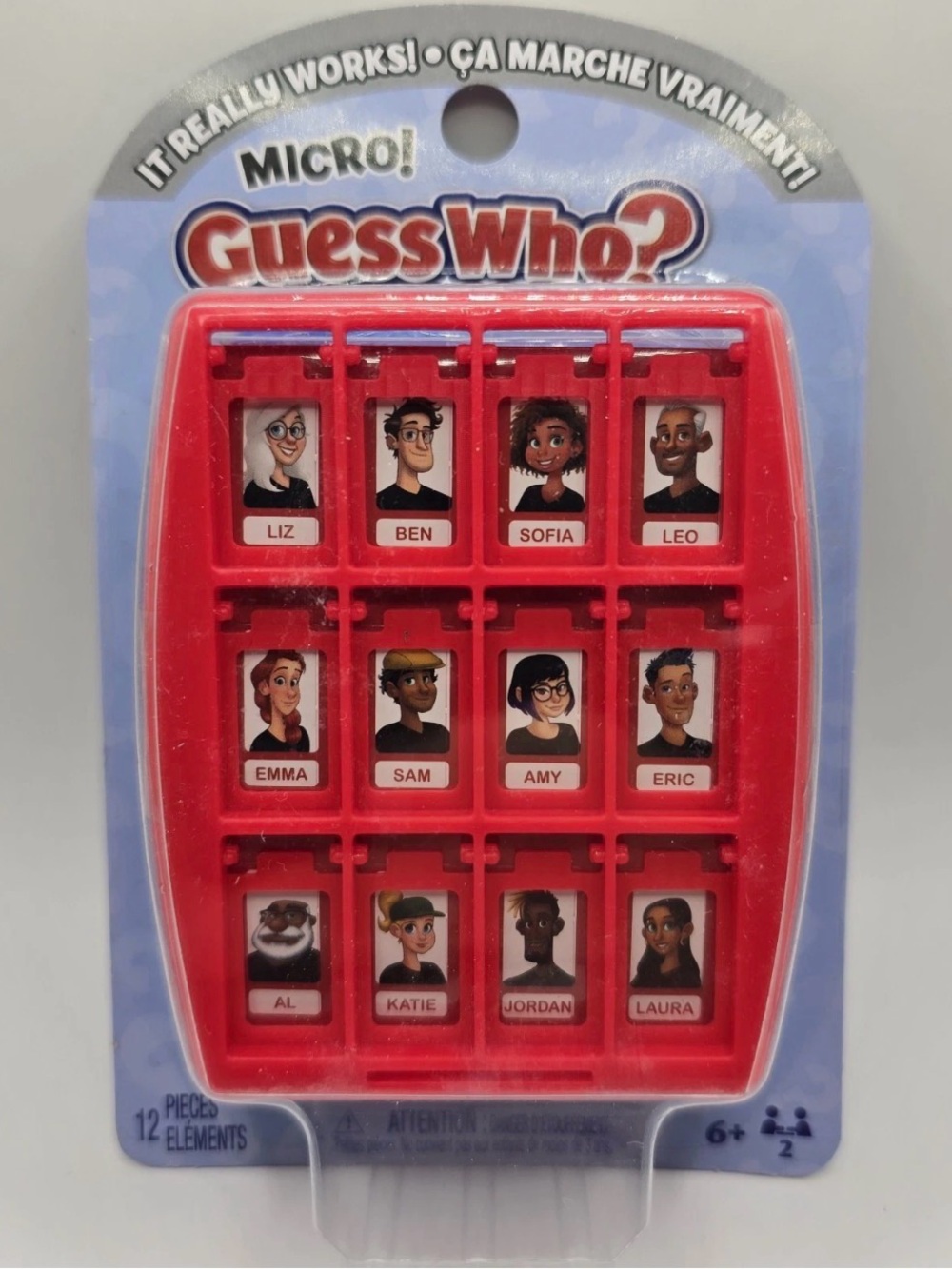 Hasbro Micro Guess Who? Travel Game - Red and Blue